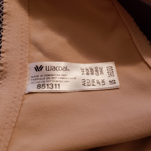 Wacoal Front Closure Bra 36F 36DDD - Picture 9 of 9